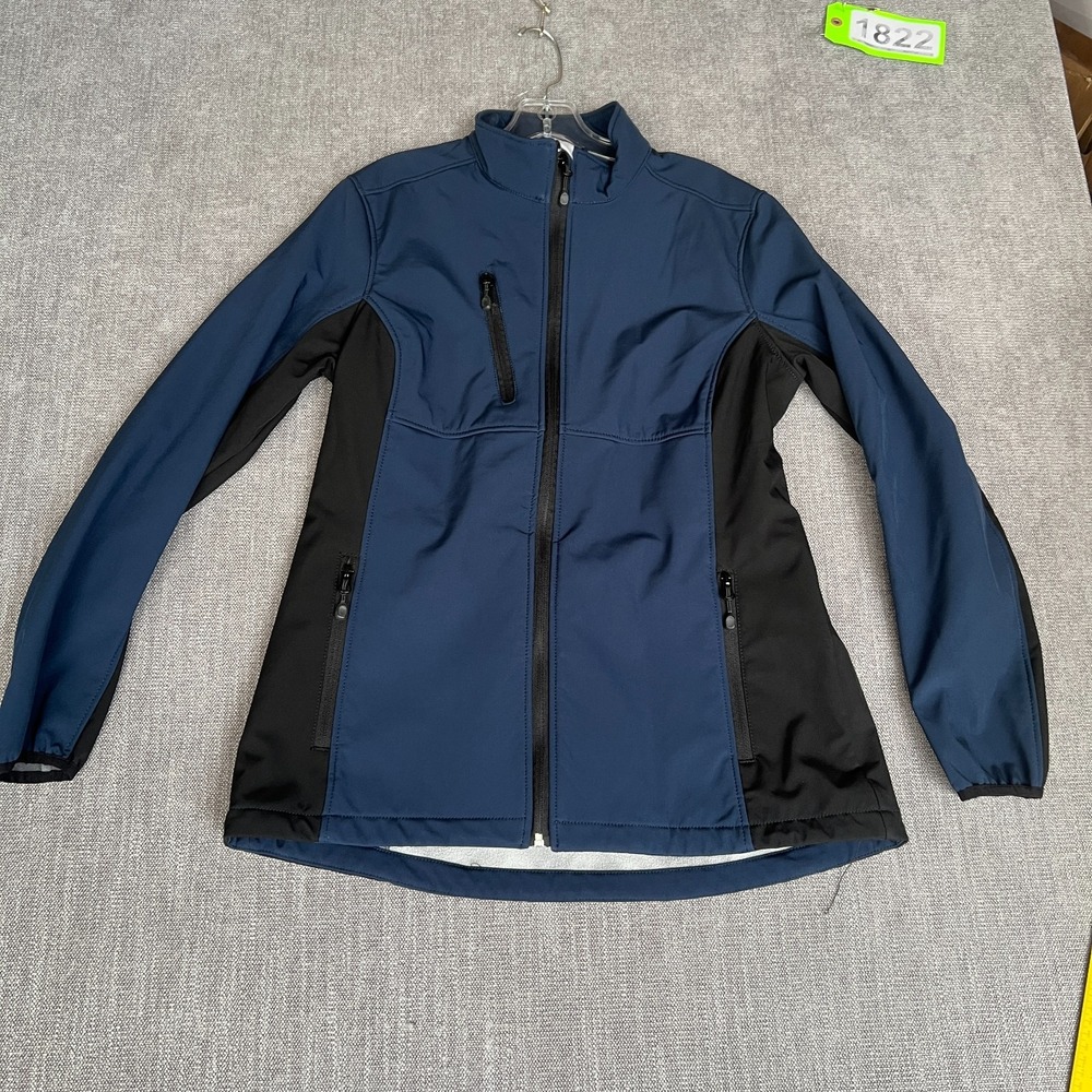 Clique Narvik Eco Stretch Softshell Jacket Womens L Blue Fleece Lined Full Zip
